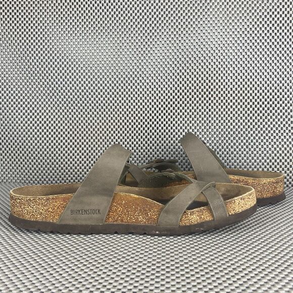 Birkenstock Mayari Adult Sandals 39 L8 M6 Brown Thong Buckle Made In Germany - Picture 3 of 14